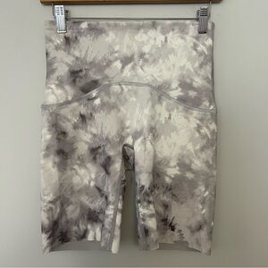 Spanx Booty Boost White Grey Tie Dye Biker Shorts